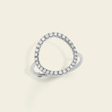 Gold and white diamond bubble ring