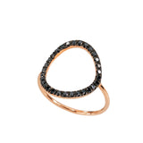 Gold and black diamond bubble ring