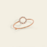 Gold and diamond small bubble ring