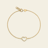 Chain bracelet with small outlined heart