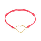 Bracciale cordino con cuore grande a filo