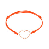 Bracciale cordino con cuore grande a filo