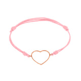 Bracciale cordino con cuore grande a filo