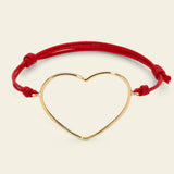 Bracciale cordino con cuore grande