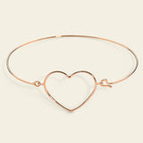 Bangle bracelet with outlined heart