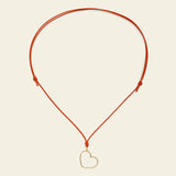 Collana cordino con cuore a filo