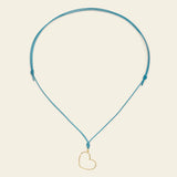 Collana cordino con cuore a filo