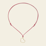 Collana cordino con cuore a filo
