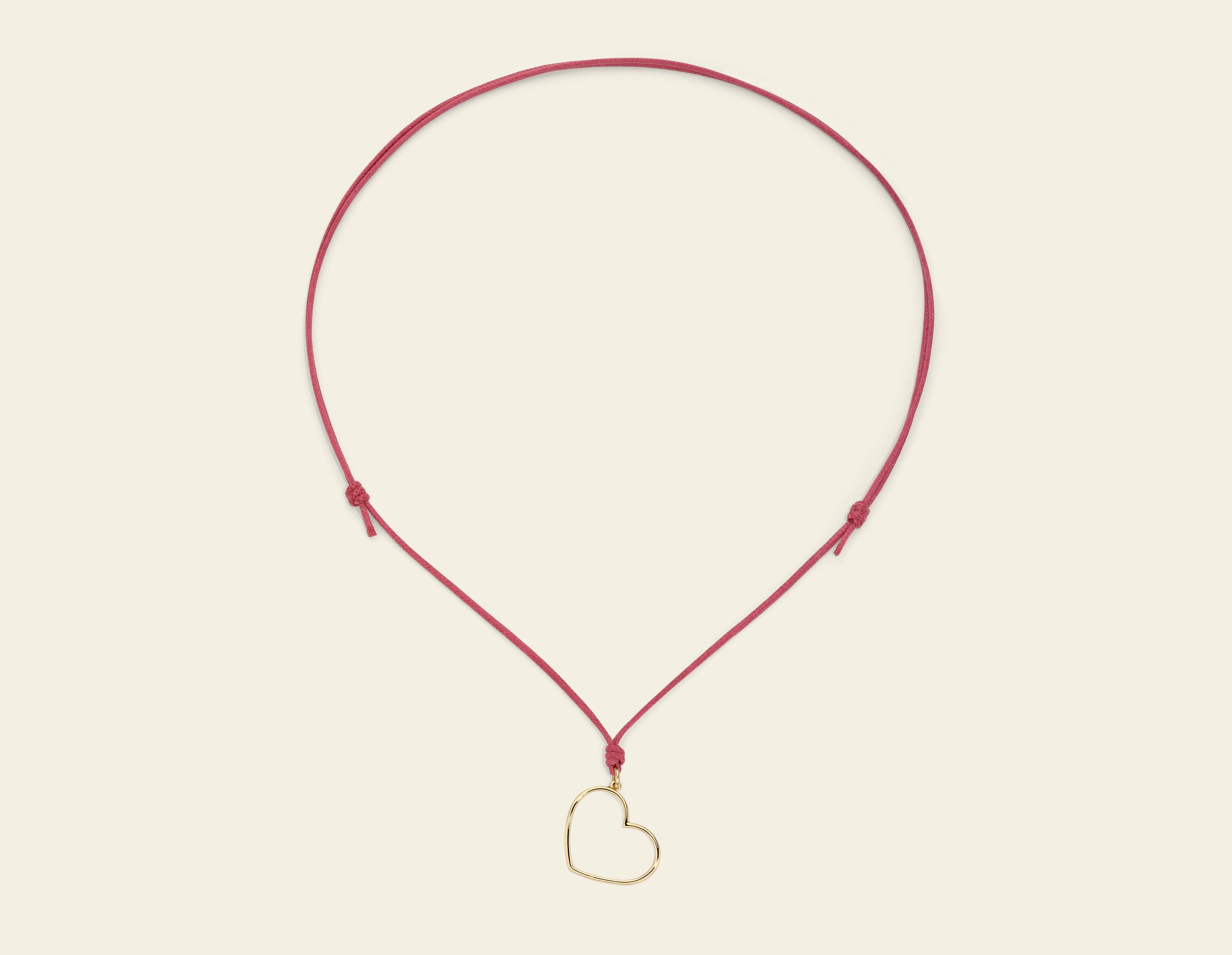 Collana cordino con cuore a filo