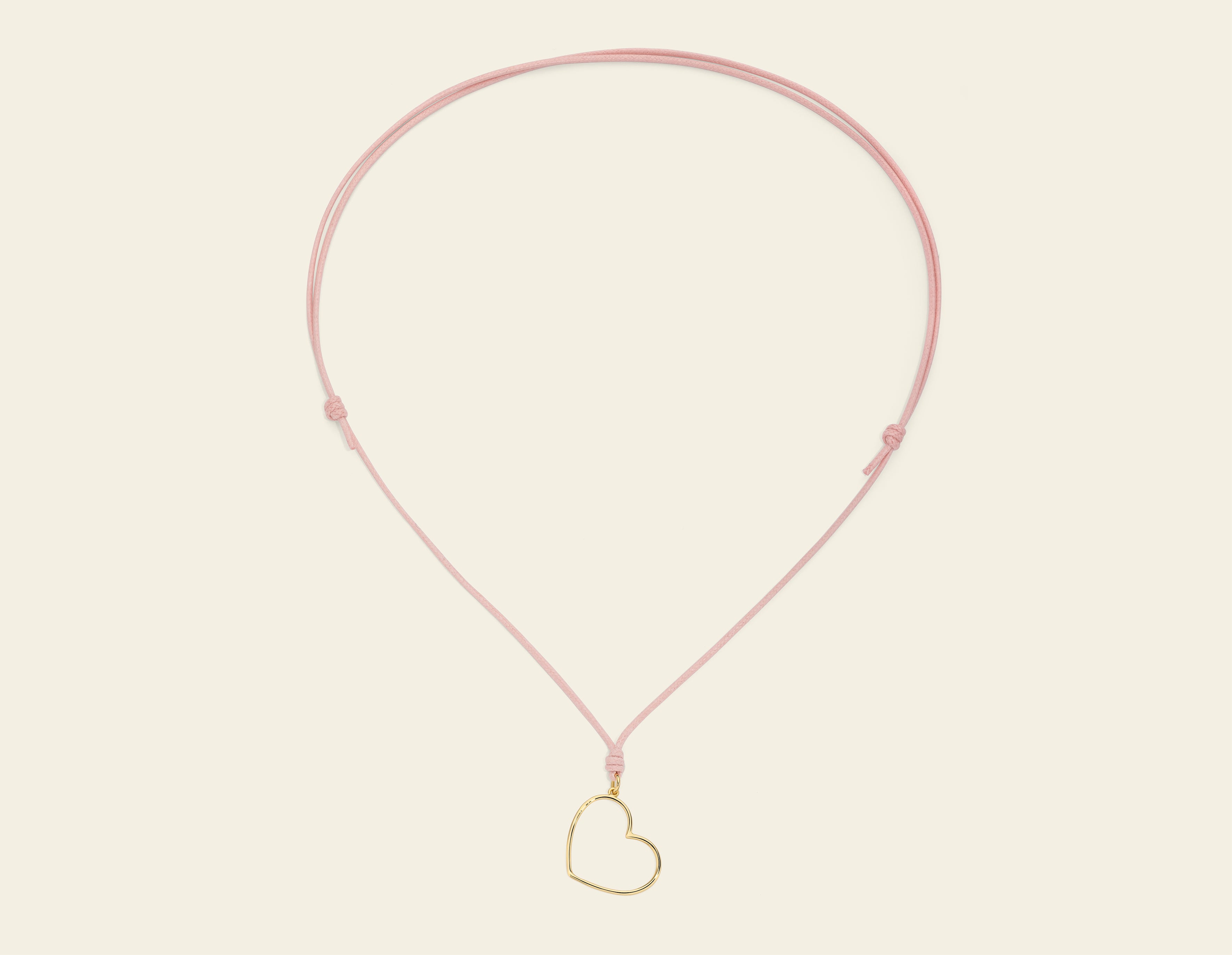 Collana cordino con cuore a filo