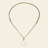 Collana cordino con cuore a filo
