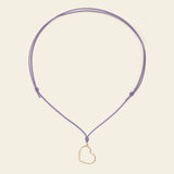 Collana cordino con cuore a filo