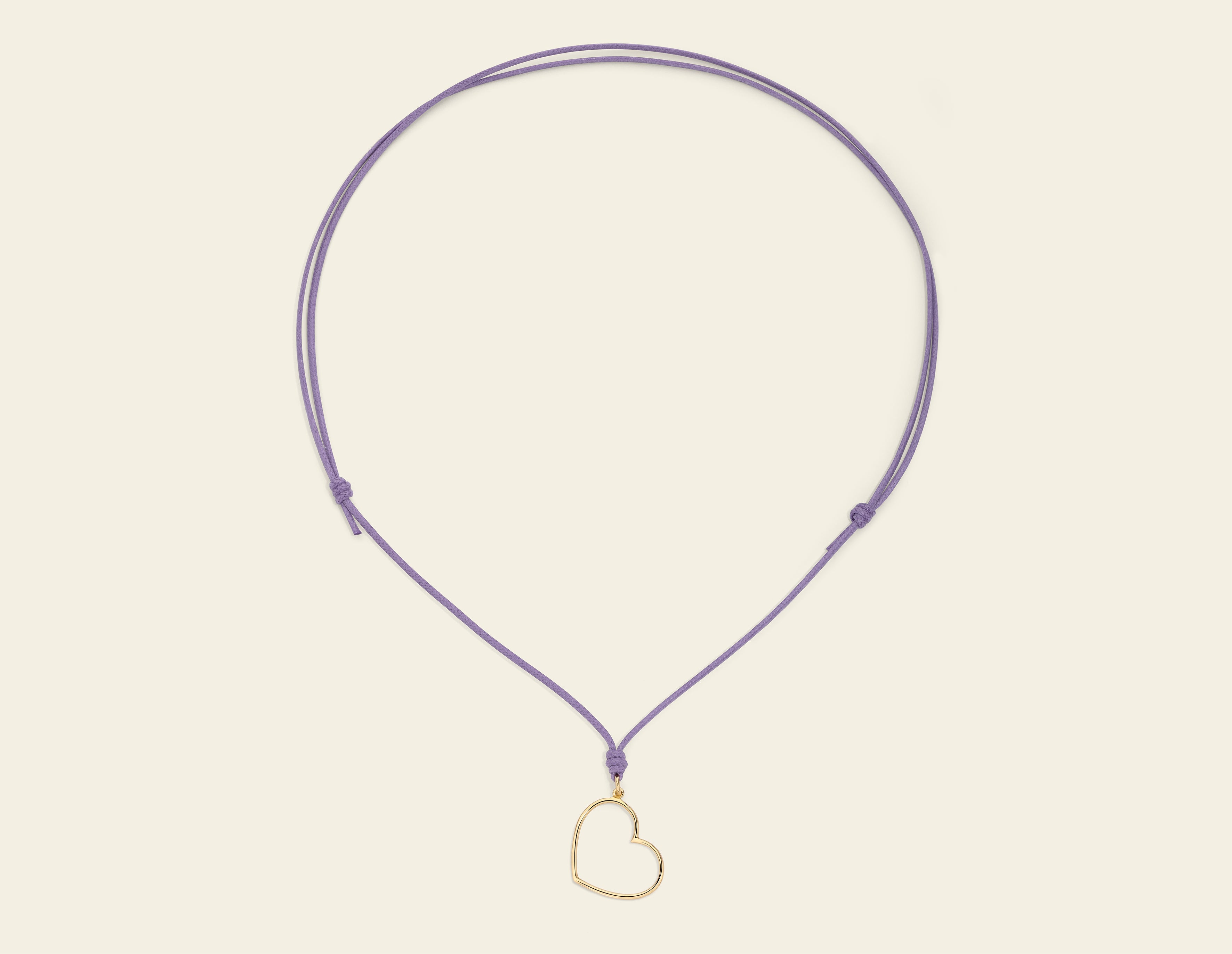 Collana cordino con cuore a filo