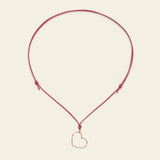 Collana cordino con cuore a filo