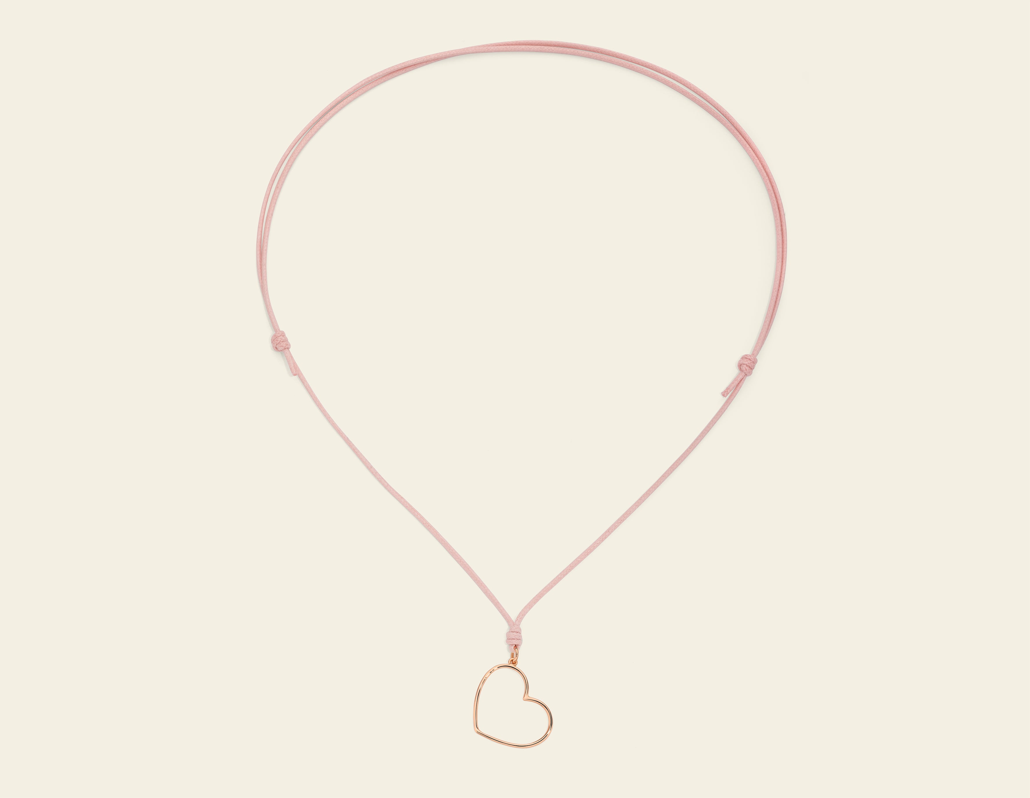 Collana cordino con cuore a filo