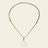 Collana cordino con cuore a filo