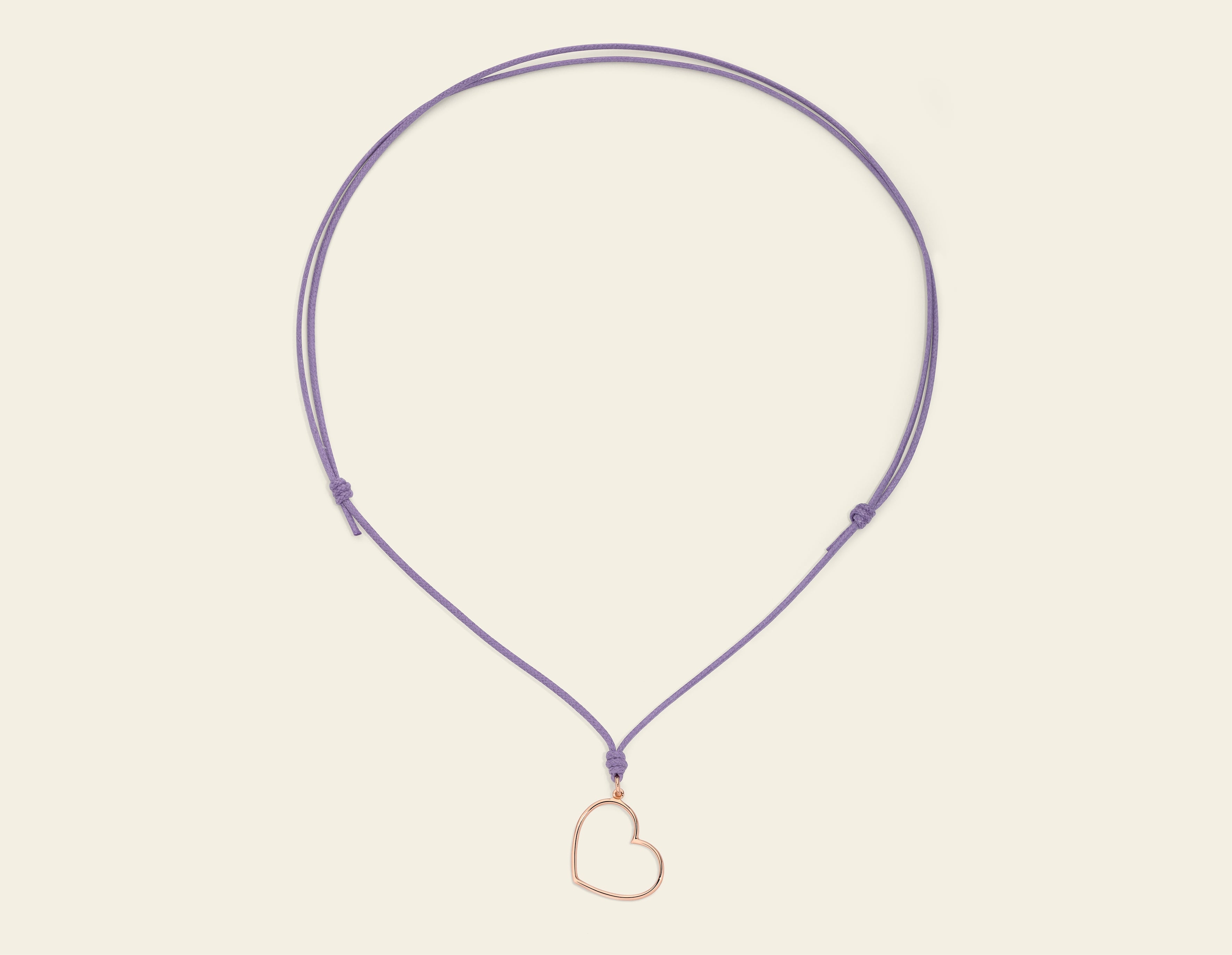 Collana cordino con cuore a filo