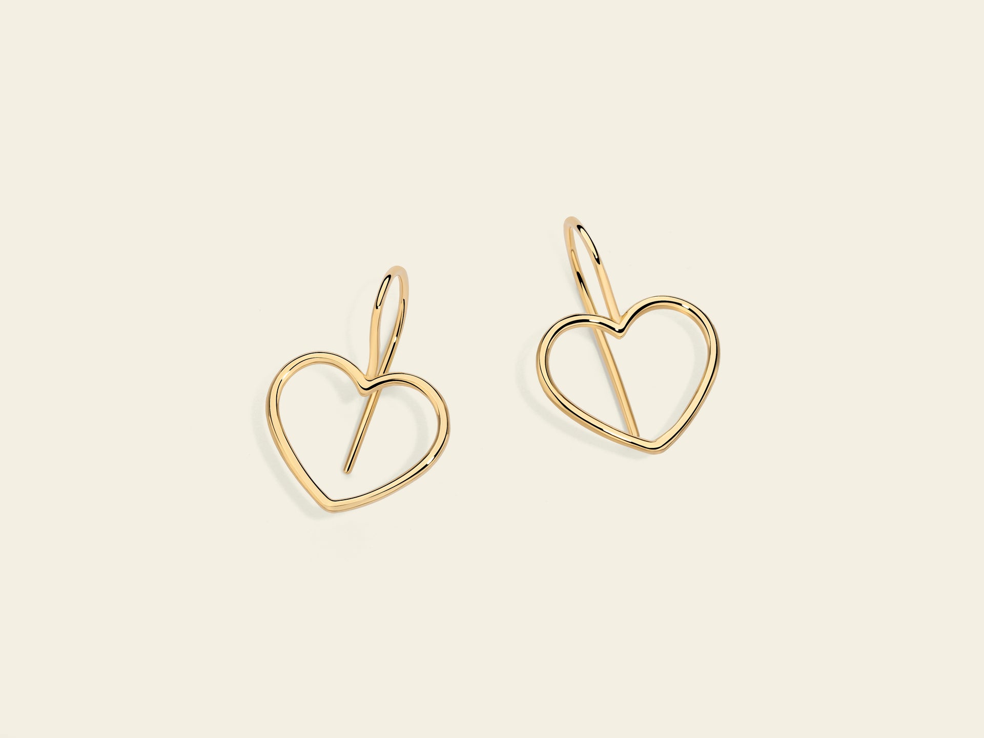 Orecchini A Forma Di Cuore Con Granato, Oro Giallo 333, Oro