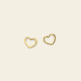 Gold heart stud earrings