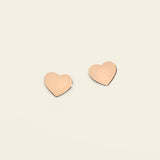 Flat heart stud earrings