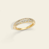 Domed Band Ring with Diamonds