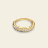 Domed Band Ring with Diamonds