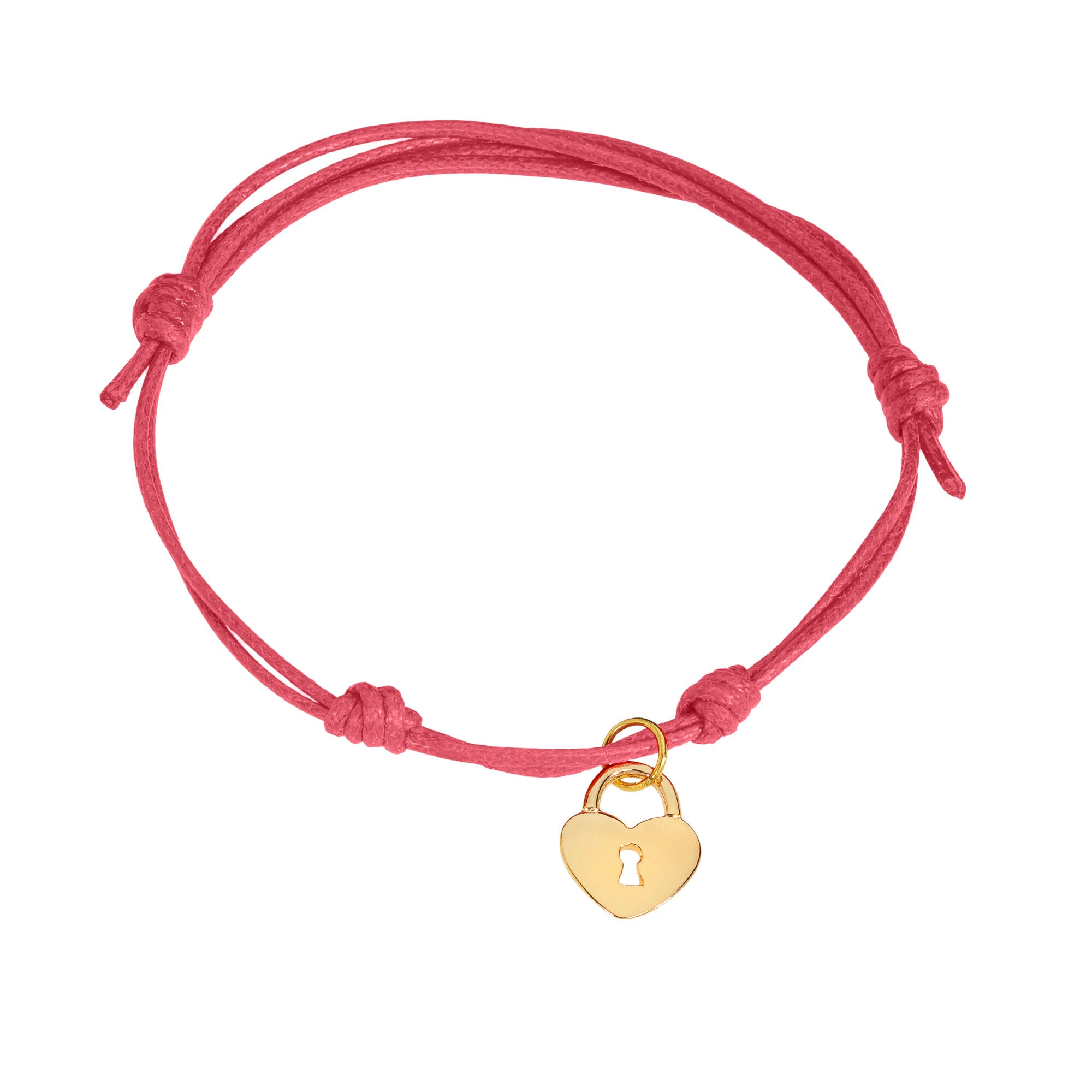 Bracciale cordino con ciondolo lucchetto