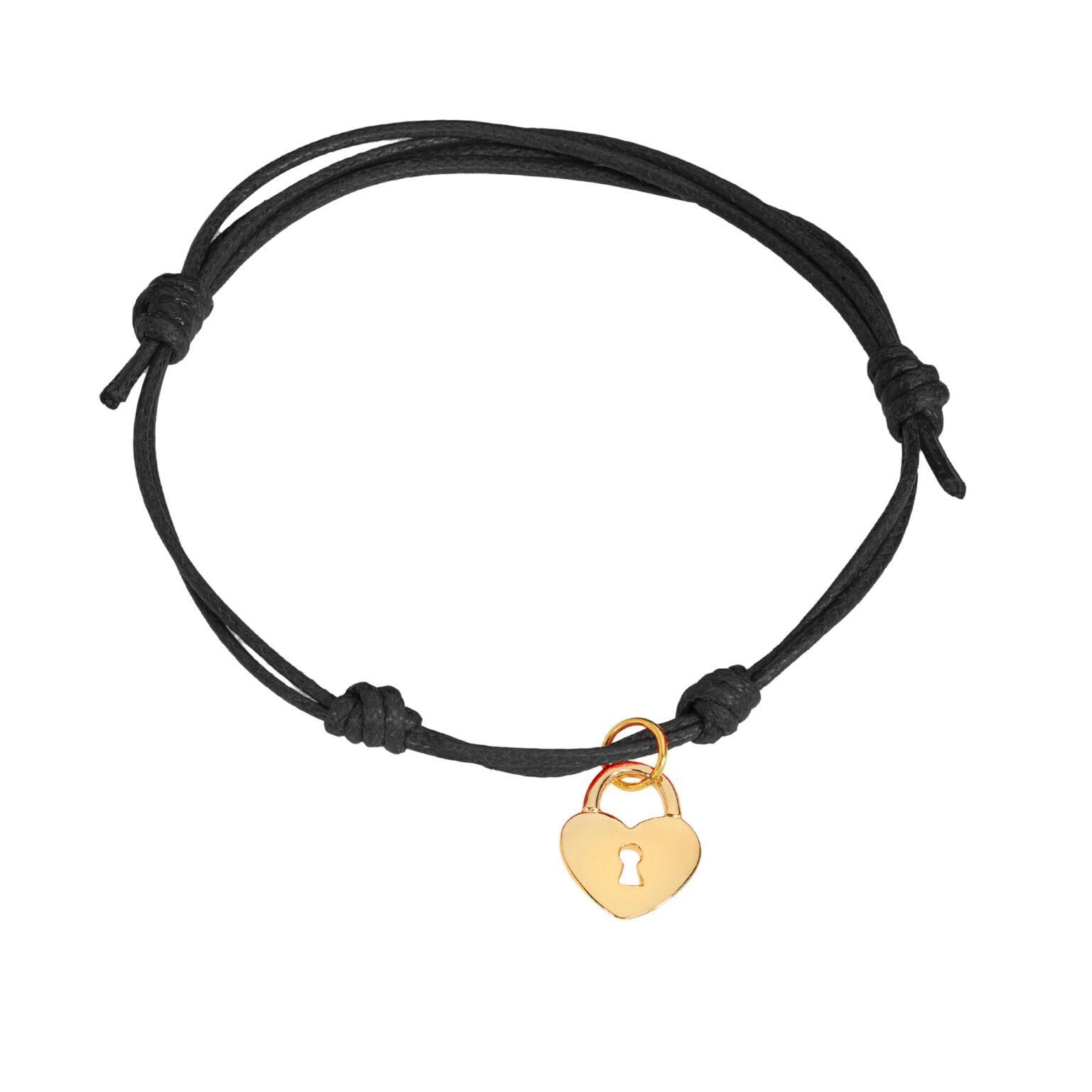 Bracciale cordino con ciondolo lucchetto