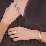 Domed Band Ring with Diamonds