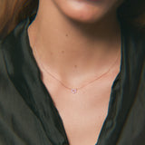 Collana con micro cuore e diamanti