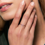 Ring with mini heart and diamonds 