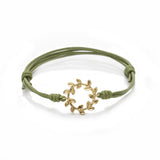 Bracciale cordino con foglie