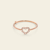 Ring with mini heart and diamonds 