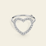 Anello cuore con diamanti