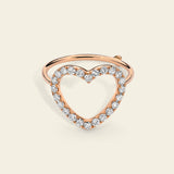 Anello cuore con diamanti