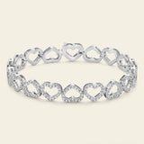 Bracciale tennis cuori e diamanti