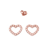 Stop-gap earrings with heart and diamonds 