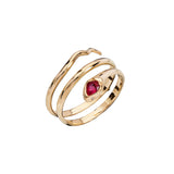 Snake ring with ruby ​​and diamonds