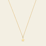 Necklace with flat gold star