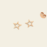 Outlined star stud earrings