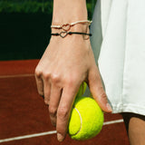 Cord bracelet with heart and white diamonds