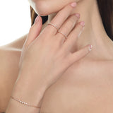 Chain bracelet with milled bezels and diamonds