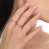 Anello con castone milligranato e diamante 0,13 ct.